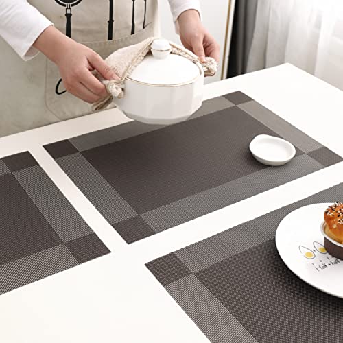 Image of HOKIPO PVC Washable 4 Pieces Dining Table Mats - 45x30 cm (AR2757)