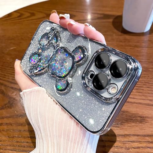 Coque iPhone anti rayure objectif avec film de protection paillettes argent