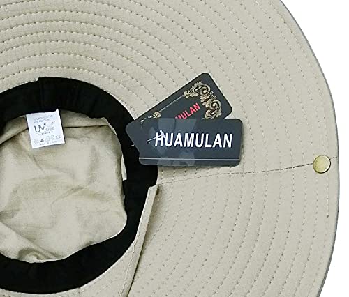 Image of HUAMULAN Wide Brim Sun Hats Men and Women Bucket Safari Fishing Hat for Hiking Garden Lawn Work Camping Outdoor