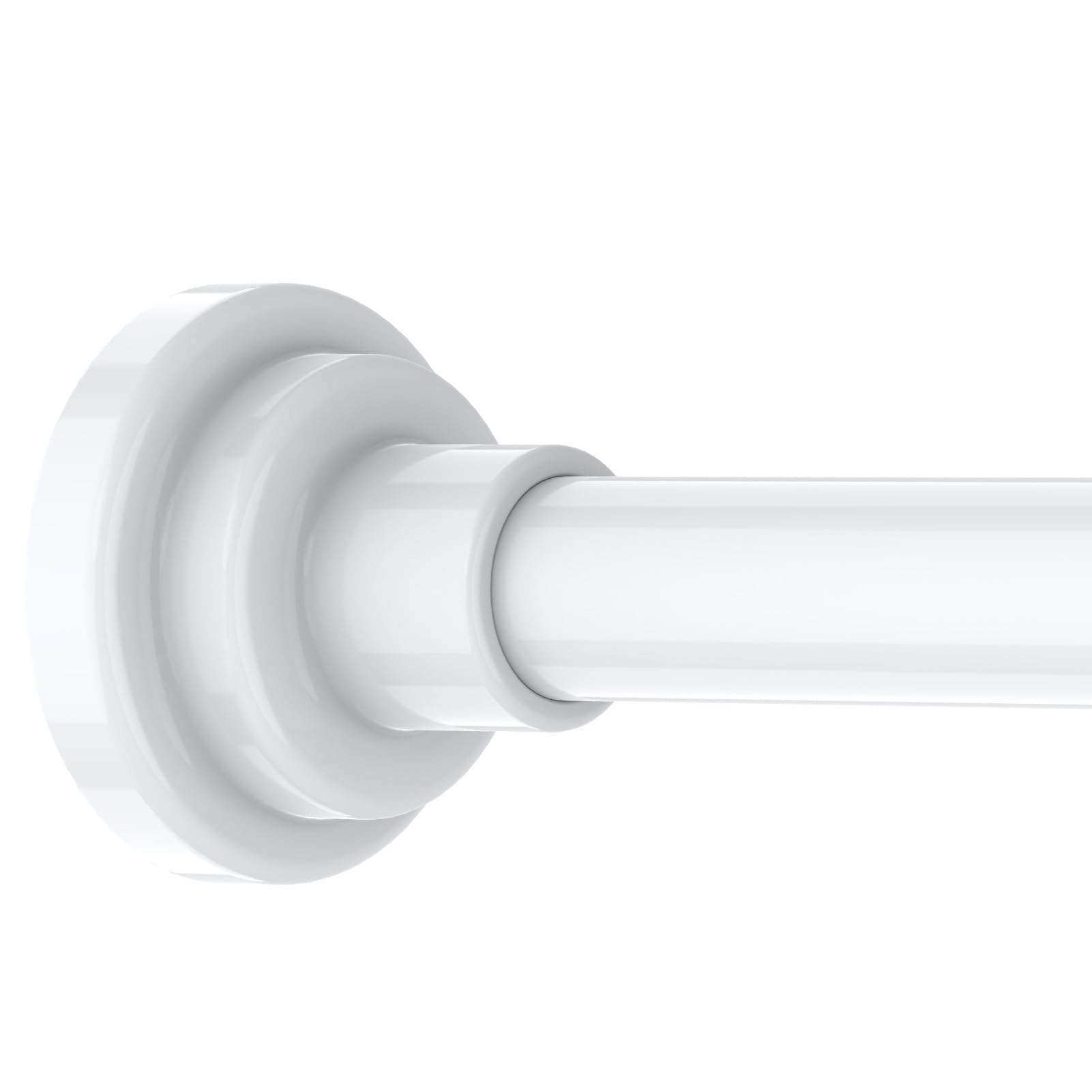 Veloxtera Extendable Shower Curtain Pole 73-132 CM, 2.5CM Tension Rods for Curtains No Drill, Never Rust, Non Slip White