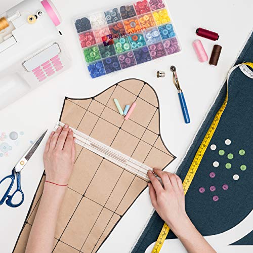 24 Colour 4-Hole Resin Button Set, Choice Of Small, Medium Or Large Sizes, Haberdashery For Crafting, Sewing, Replacement, Knitting Sweaters, Handmade Crafts (15/32 Inch/11.5Mm/18L, 600 Pieces) #TOP2