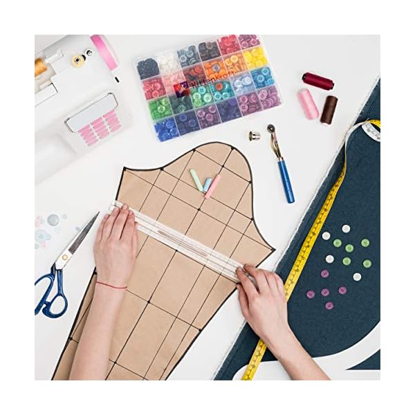 24 Colour 4-Hole Resin Button Set, Choice of Small, Medium or Large Sizes, Haberdashery for Crafting, Sewing, Replacement, Knitting Baby and Kids Sweaters, Handmade Crafts (20mm/32L, 288 Pieces) - Image 7