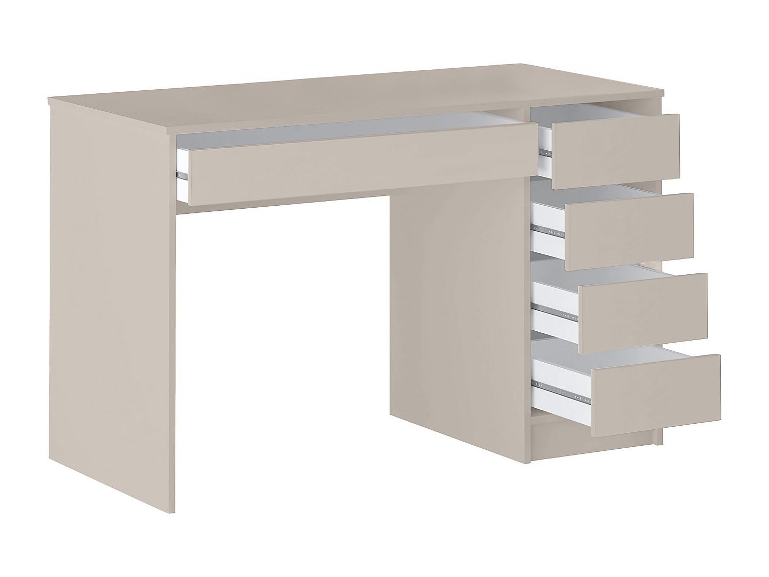 Vente-unique - Bureau avec 5 tiroirs – Beige - JENEMI - avec Rangement