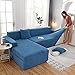 DFANCE Elastyczny Pokrowiec Sofę Kanapę W Kształcie Litery L, Segmentowe Pokrowce Na Kanapę Zwierząt Meble Dla 1 2 3 4 5 Osób,Modny Elastyczny Narzuty Sofę Psów,Blue a,5 seat+5 seat