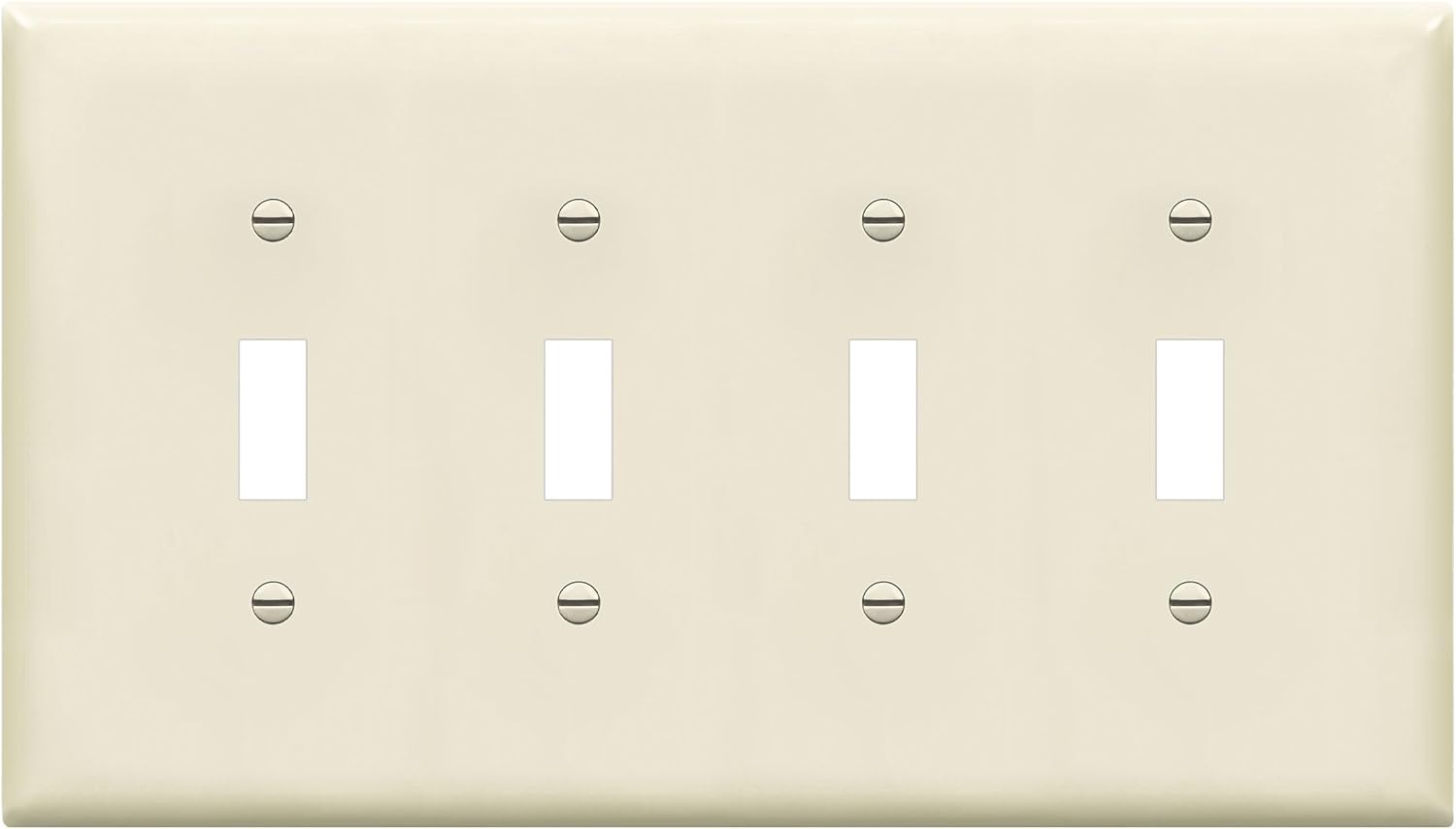 ENERLITES 4-Gang Toggle Switch Wall Plate, Light Almond, Durable Polycarbonate ENERLITES 4-Gang Toggle Switch Wall Plate, Light Almond, Durable Polycarbonate