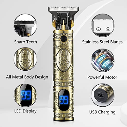 Gsky Hair Clippers For Men, Professional Hair & Beard Trimmer For Barber, Cordless Clippers For Hair Cutting, Usb Rechargeable Hair Cut Machines, T-Blade Beard Shaving Grooming Kit For Household, Gift #TOP1