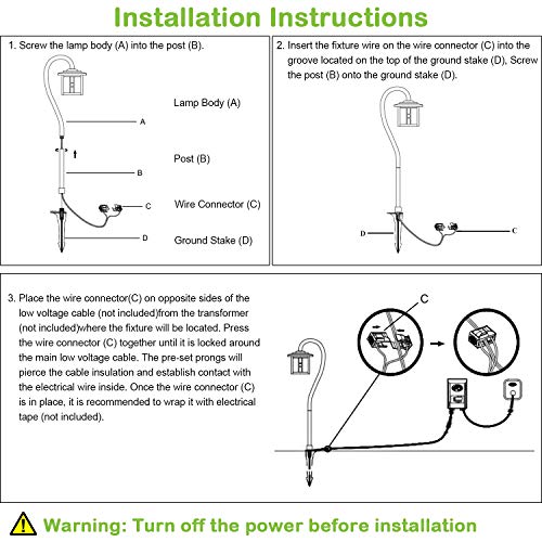 Hykolity Low-Voltage Outdoor Integrated Led Landscape Lighting, 3W 185Lm Oil-Rubbed Bronze Pathway Light For Yard Lawn, Die-Cast Aluminum Construction, 4-Pack, Etl Listed, 15-Year Lifespan #TOP5