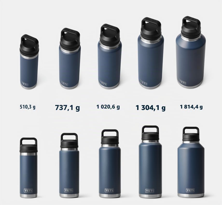 YETI Rambler Bottle Chug, Vacuum Insulated Stainless Steel Bottle with Chug Cap, Navy, 36 oz (1065 ml)