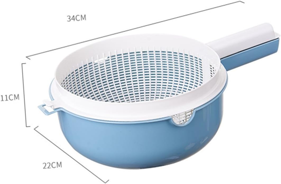 Rice Washing Filter Basket with Handle 2 Pcs Kitchen Sink Strainer Basket with Storage