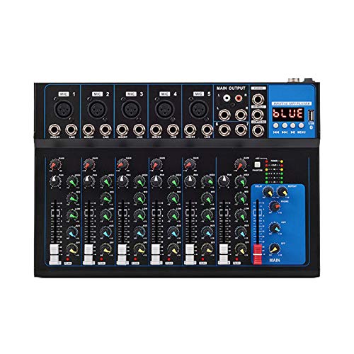 FGHSD Controladores de Mezclador de DJ Mezclador de Audio USB Profesional de 7 Canales Consola de...