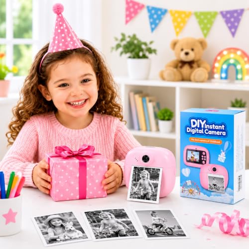 Image of Instant Print Camera for Kids | Inkless Thermal Digital Camera with HD Video, Selfie, Music, Games, SD Card Support with 2 Rolls | Gift for Boys & Girls (Multicolor)