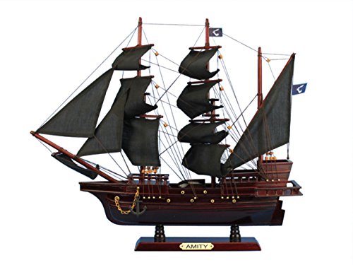 Hampton Nautical Wooden Thomas Tew's Amity Model Pirate Ship, 20
