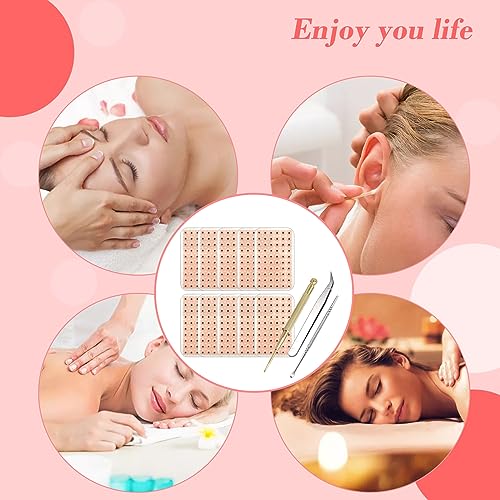 Ear Seeds Acupuncture Kit 600 PcsEar Press Seeds with Acupuncture Needle Ear Points Chart Guide Tweezer for Beginners Relief Facial Tools - Image 6