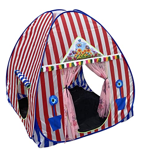 HOMECUTE Foldable Popup Kids Play Tent House (Red-White), 1 Tent House Theme