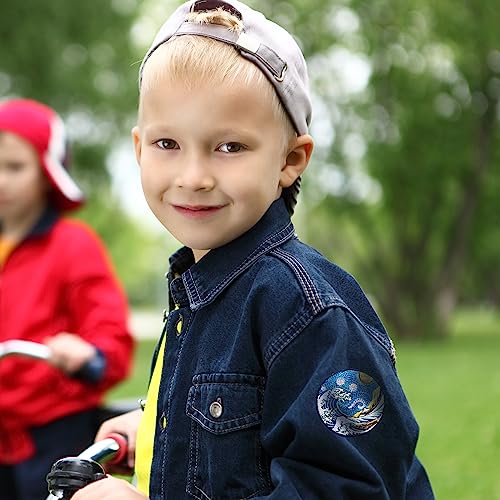 Wikineon Iron On Embroidered Patch, Japanese Great Wave & Kanagawa Sun - Applicable To Badge Iron On Sew On Emblem Patch Diy Accessories Perfect For Jackets, Clothes, Hats & Jeans #TOP1