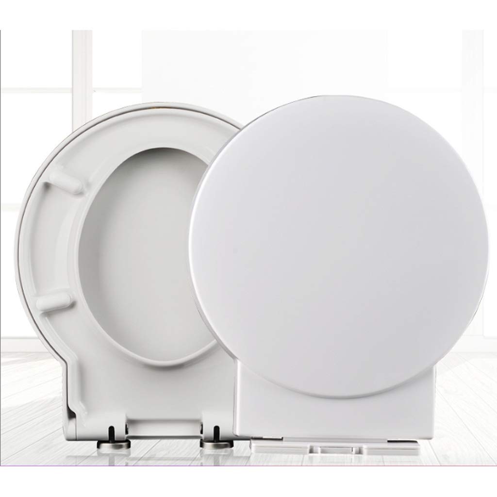 MOBYGKFY Toilet seat Urea-Formaldehyde Resin Lid Slow Down Thickening U-Shaped Universal Cover Plate Seat for Family Use Color : White