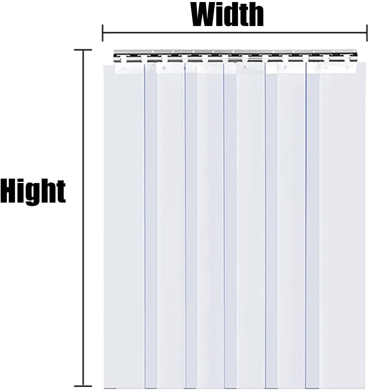 Clear Plastic Strips Freezer Curtains 0.06 Inch Thickness Vinyl Door Strips PVC Strip Curtain Kit for Garage, Freezer, Cooler, Warehouse Commercial Doors(135x350cm/53.15x137.8in)