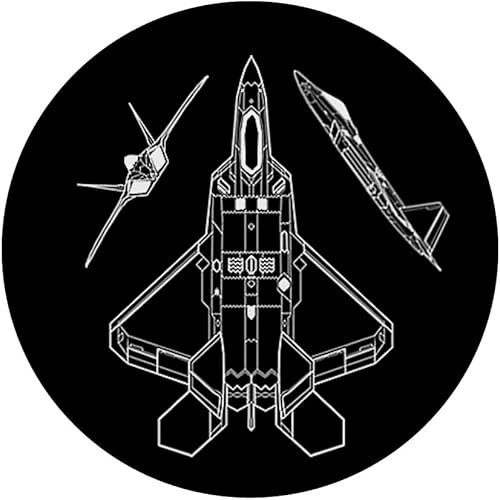 Miniatura 3 de F22 Eagle Fighter Airplane Jet Plane Aircraft Sl Military PopSockets - Agarre y soporte para teléfonos y tabletas, Negro