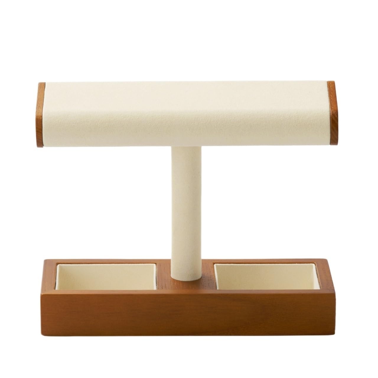 ZWCSHUU Watch Stand T Shaped Solid Wood Watch Display Stand with Microfiber Jewelry Organizer Rack Bracelet Storage Holder(SM19101)