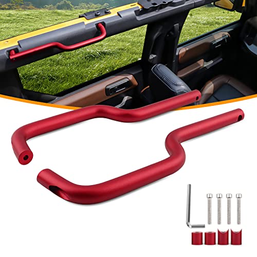 ADTOPI RED Roll Bar Grab Handles Aluminum Alloy Grip Handle Compatible with Ford Bronco Accessories 2021 2022 2023-2 Pack (Back) …