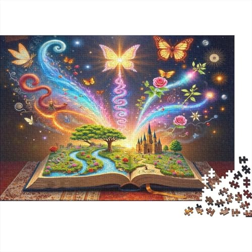 Libro fantasy da 1000 pezzi con puzzle. Il libro si apre in un mondo di fiabe. Per adulti dai 12 anni in su. Giochi educativi. Decorazione per la casa Compleanno. 38x26 cm. Regalo.