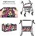 Vanideaoty Tropical Flowers Seat and Backrest Rollbar Covers Walker Accessories Storage Bag Easy to Install Decor Covers with Elastic Band Big Capacity Holiday Gifts
