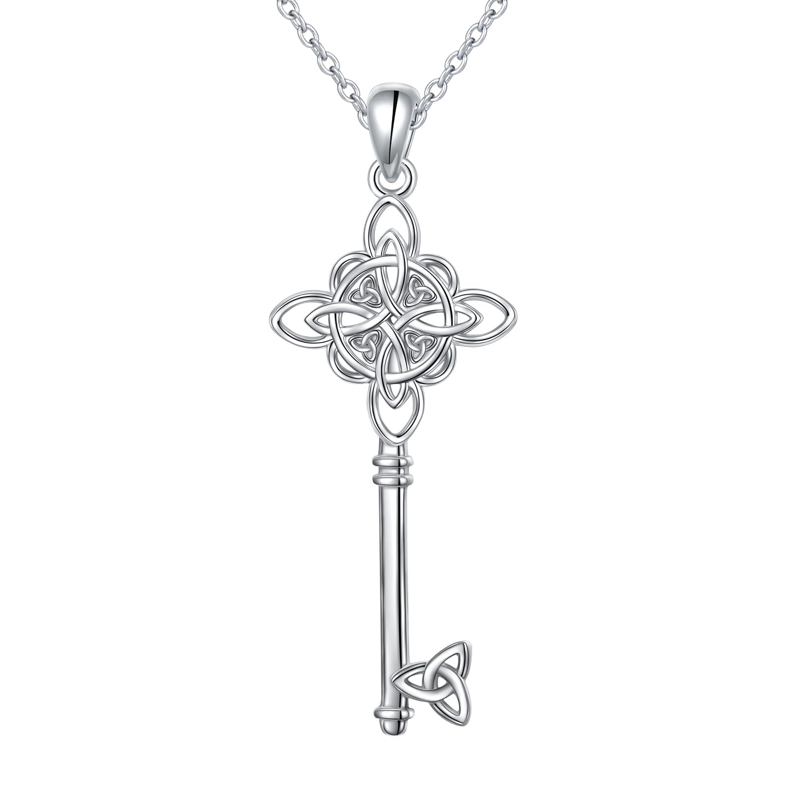 925 Sterling Silver Good Luck Irish Jewelry Celtic Knot Pendant Necklaces for Women