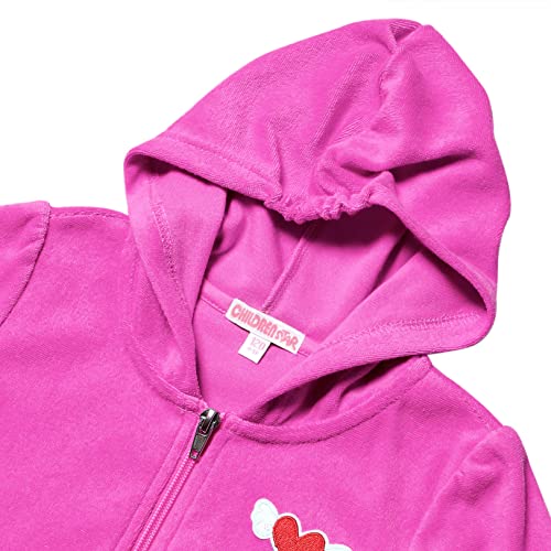 Image of CHILDRENSTAR Girls Swim Coverups Terry Swimsuit Cover-Up Hooded Zip-Up Beach Robe