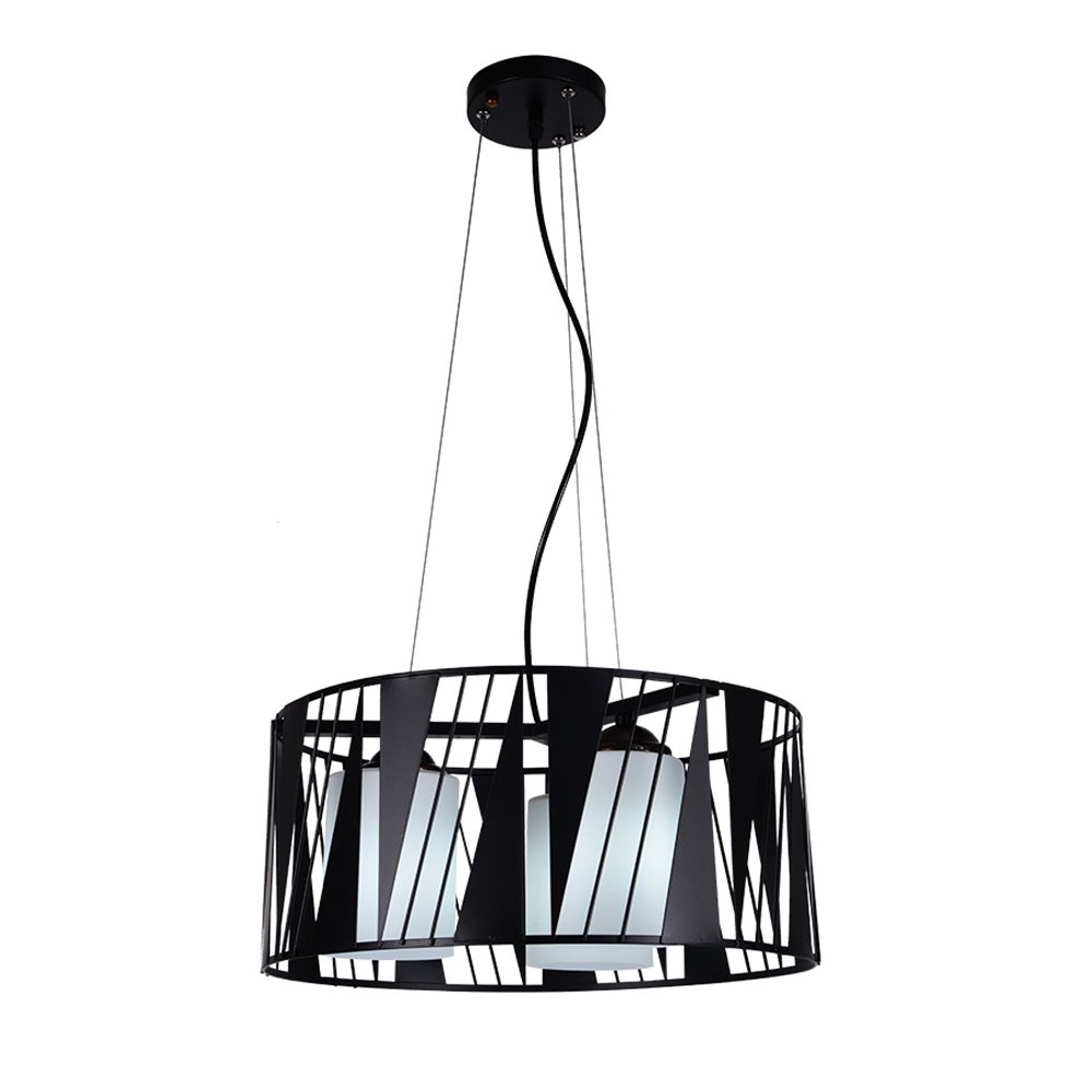 Lustre plafonnier noir moderne pour ambiance élégante de boutique