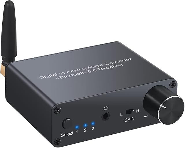 LiNKFOR DAC Convertidor Digital a Analógico Bluetooth V5.0 con Amplificador
