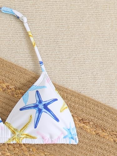 Image of SEGT Girl's 3 Piece Striped Bikini Swimwear Cute Swimsuits Bathing Suit High Waisted with Cover Up Beach Skirt
