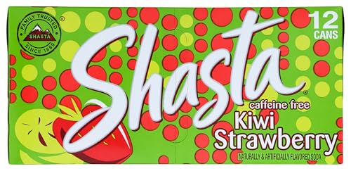 Shasta Soda, Kiwi Strawberry, Caffeine Free, 12 oz can, 12 pk