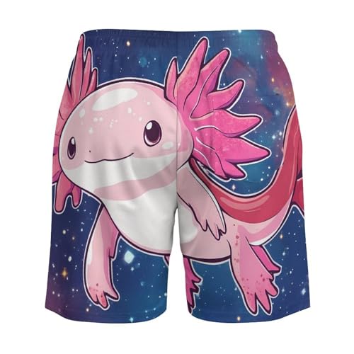 Galaxy Axolotl Mens Swim Trunks with Quick-Drying Lining Beach Shorts for Outdoor Sports4