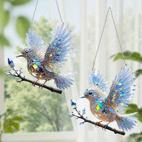 Kolibri-Sonnenfänger 2 Stück Fensterdeko Hängend Suncatcher aus Acryl...