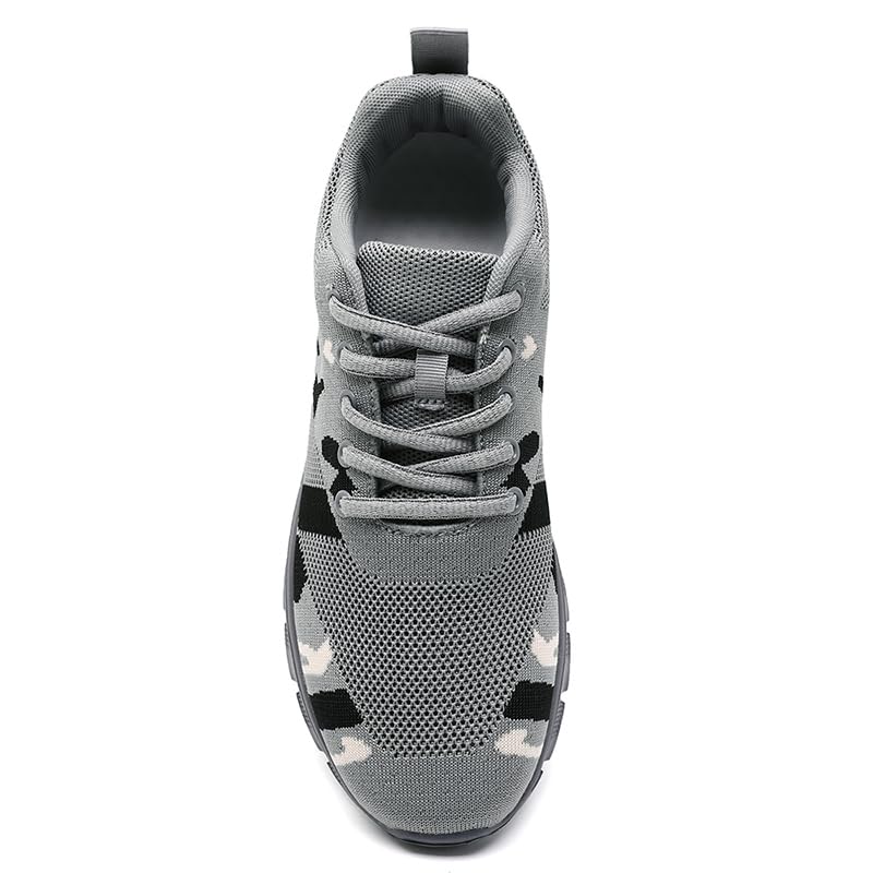 Image of Womens Tennis Shoes Sneakers Walking Running Gym Athletic Slip On Shoes Casual Workout Shoes for Women Lightweight Comfortable Breathable Grey US Size 8.5