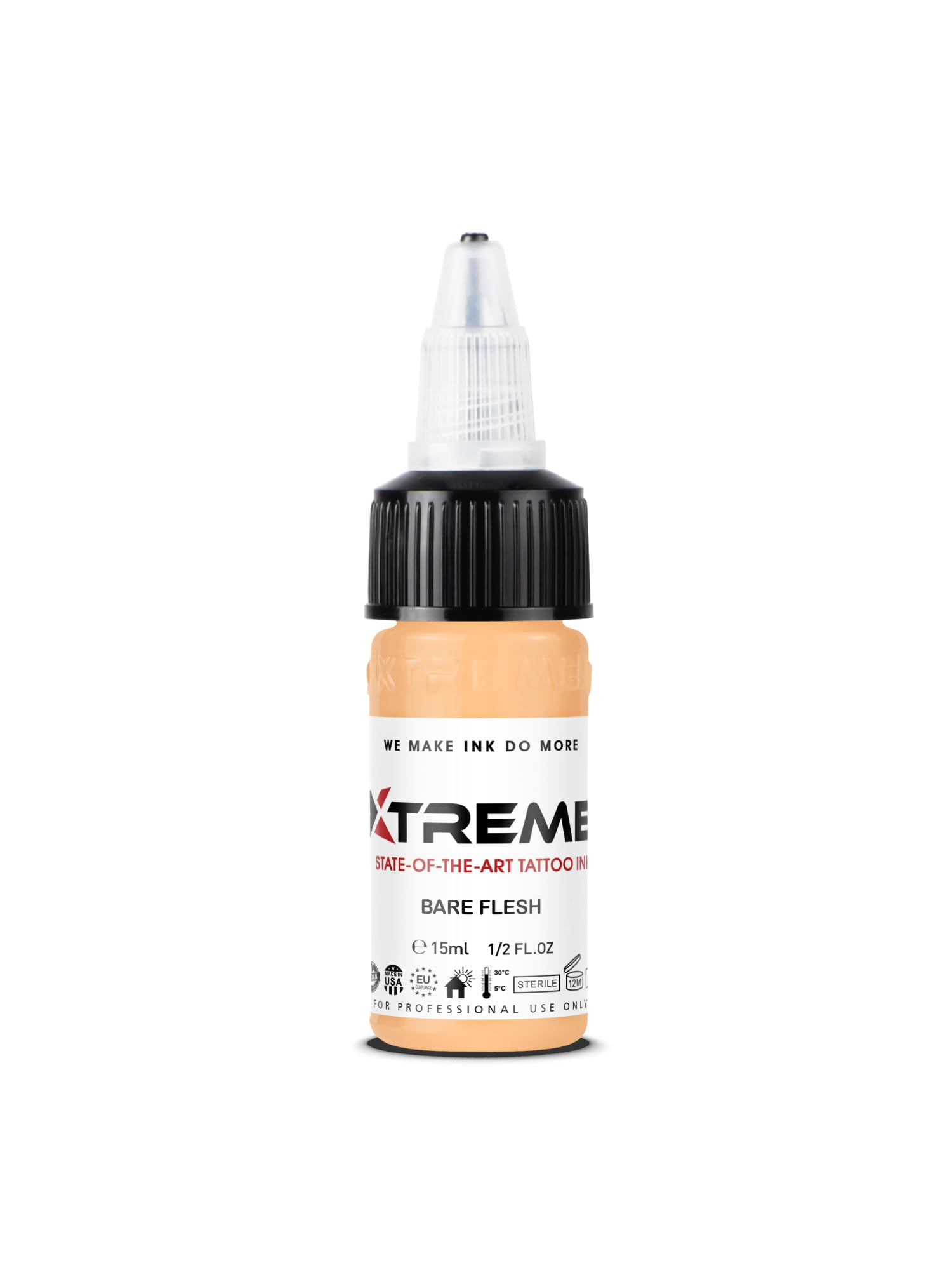 Xtreme Tattoo Ink, Versatile Medium Viscosity for Precision Tattooing, Rich Hue, Quick Healing, Acrylic-Free, Water Based, Highest Safety Standards - Ready-to-Use Tattoo Ink (Bare Flesh, 0.5 oz)