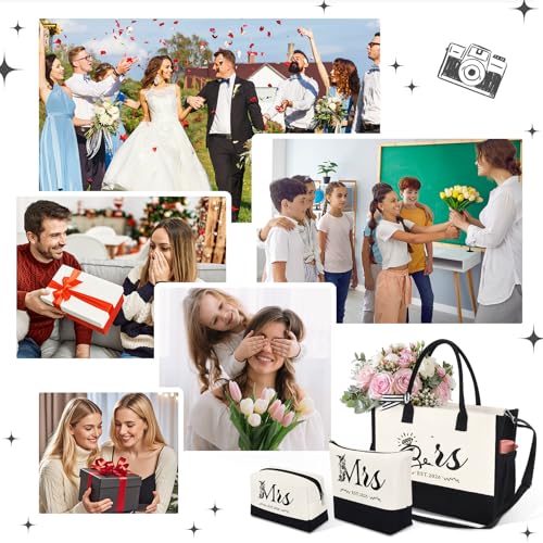 Set de 3 Bolsos Tote de Lona para Novia miniatura 5
