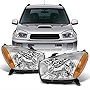 AKKON - For 2001-2003 Toyota RAV4 Clear Headlights Head Lamps Driver and Passenger Side Replacement Pair