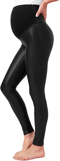 Tagoo Maternity Leggings Over The Belly Pregnancy Pants with Pockets Maternity Clothes for Pregnant Women