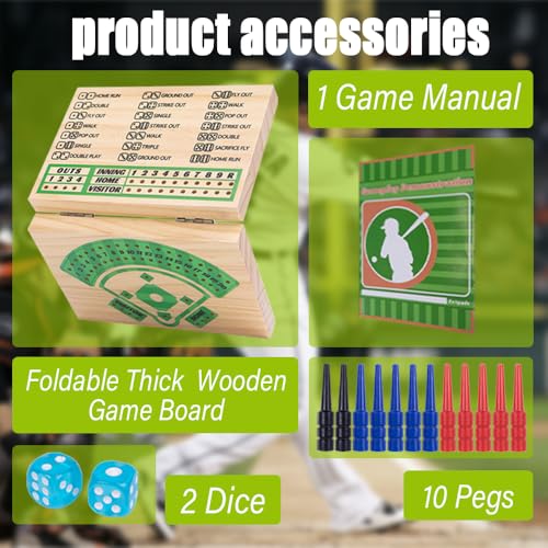 Juego de Mesa de Béisbol de Madera tamaño Viaje miniatura 2