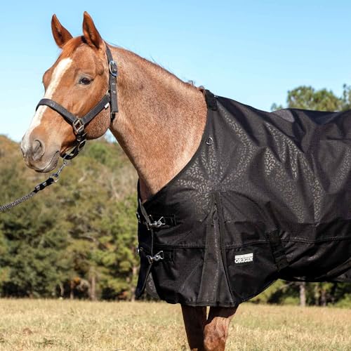 Jeffers 600D Standard Neck Horse Turnout Sheet, 0G, 69" - Covert Cheetah