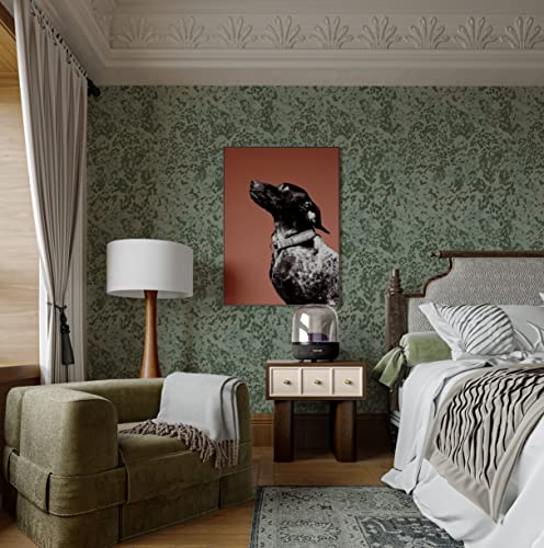 Fiula Green Peel and Stick Wallpaper 15.5\"X78.7\" Green dots Wallpaper Green Wallpaper Living Room Bedroom Vinyl Wallpaper Backsplash Walls Cabinet - Thumbnail 3