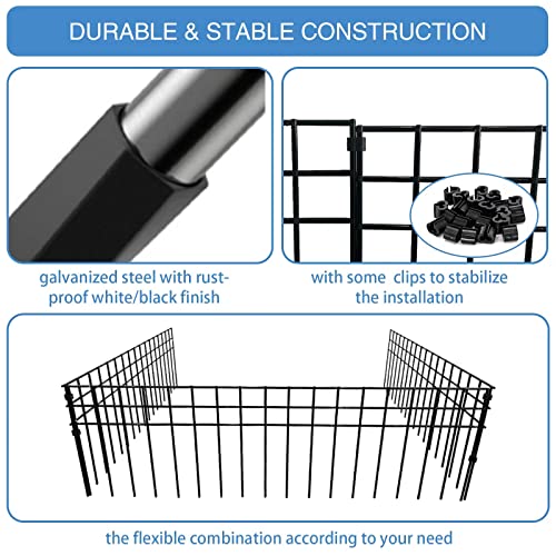 32x10-inch No Dig Animal Barrier Fence, 10 Pack Black Dig Protective Fence with 1.5 inch Spike spacing, Dog/Rabbit/Groundhog Underground Defence, for Outdoor Garden Patio - image 2