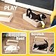 Conlun Katzenkratzbox mit 4 Kratzbretter Katze & 2 Separaten Katzen Kartons & 1 Katzenball, 2-in-1 Kratzpappe für Katzen zum Kratzen & Ausruhen, Katzenspielzeug Set