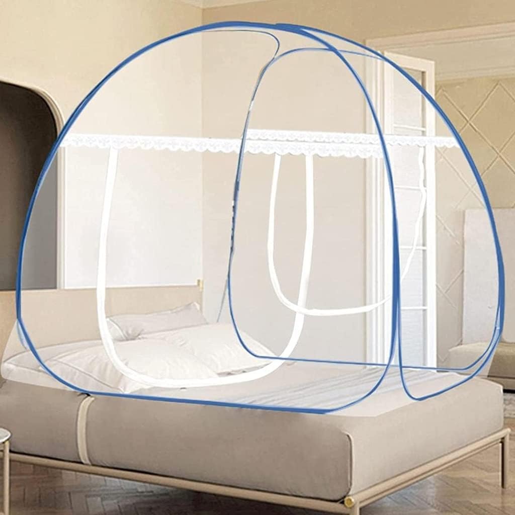 Pop Up Mosquito Net Tent Foldable Bed Canopy Single Door with Bottom for Bed Travel Camping Outdoor (Size : 1.8 * 2.0m)