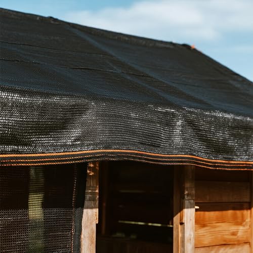 Image of winemana 70% Black Shade Cloth, 20 x 20 FT Durable Mesh Tarp with Grommets, Resistant Garden Sun Shade Netting with Taped Edge for Plant Cover, Greenhouse, Patio, Tomatoes, Chicken Coop, Barn Kennel