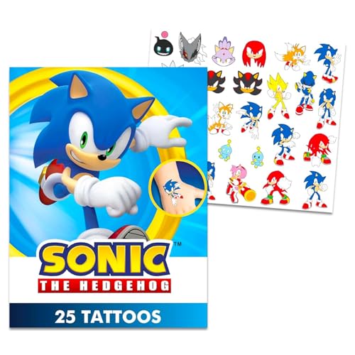Sonic The Hedgehog Drawing and Painting Set for Boys - Sonic Gift Bundle with Coloring Book, Coloring Utensils, Watercolor Paints, Stickers, Tattoos, More | Sonic Crafts for Kids
