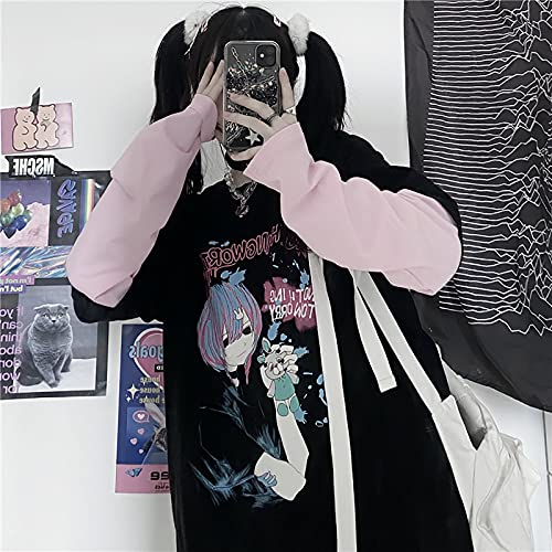 Tシャツ アニメ 女の子 プリント 長袖 レディースファッション かっこいい 原宿系 病みかわい ファッションフィエスタ