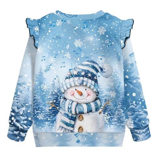 Christmas Sweatshirt Girls Toddler Girl Graphic Crewneck Sweatshirt 1-8T Pullover Tops Long Sleeve Sweaters2
