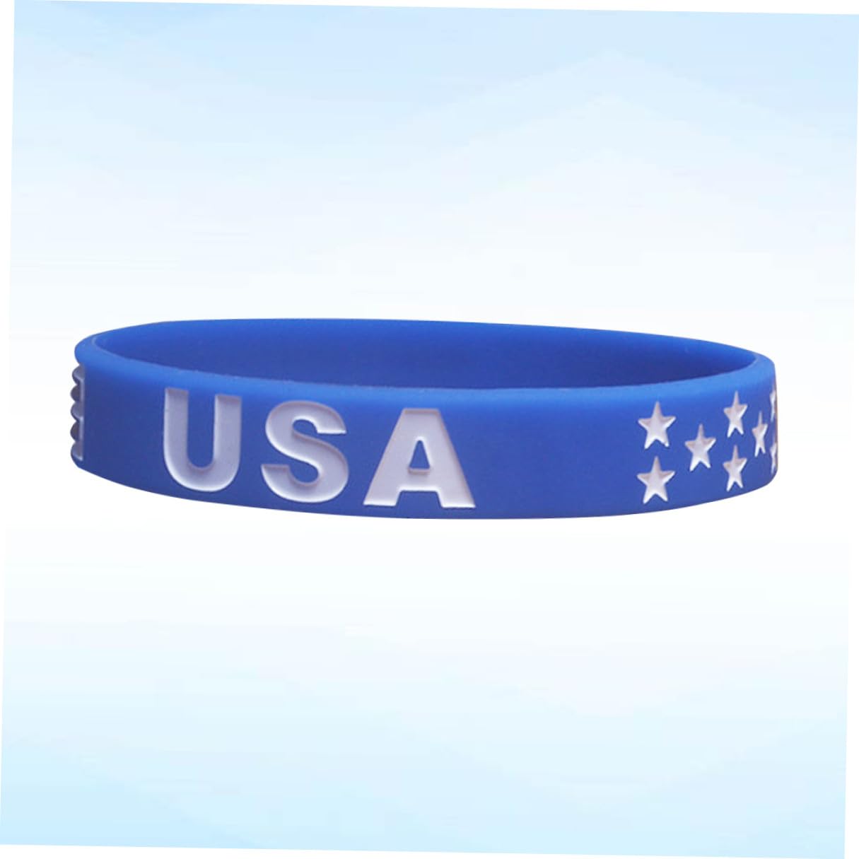 Pulsera de Silicona Bandera Estadounidense Azul, Patriótica Deportiva para Souvenirs